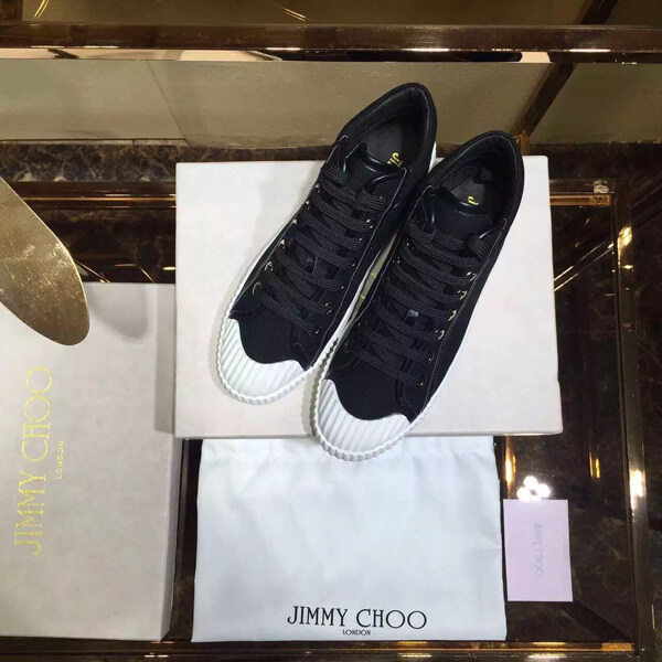 2016秋冬 ジミーチュウスーパーコピー JIMMY CHOO BERLIN FLAT ブラックハイカットスニーカー